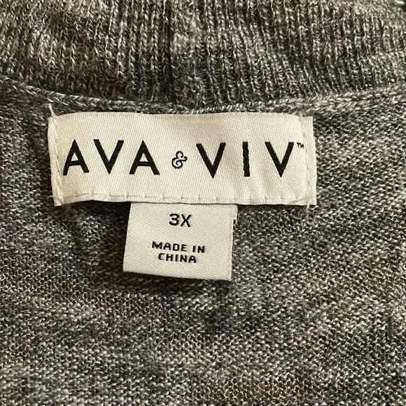 Ava & Viv Open Front Cardigan 3X - Picture 4 of 5